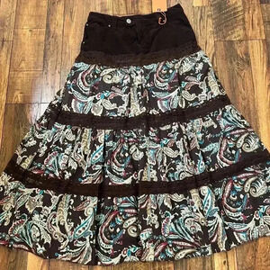 NWT D. Jeans Paisley Skirt